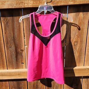 POP Fit Veda Racerback Mesh Tank XL Pink Black